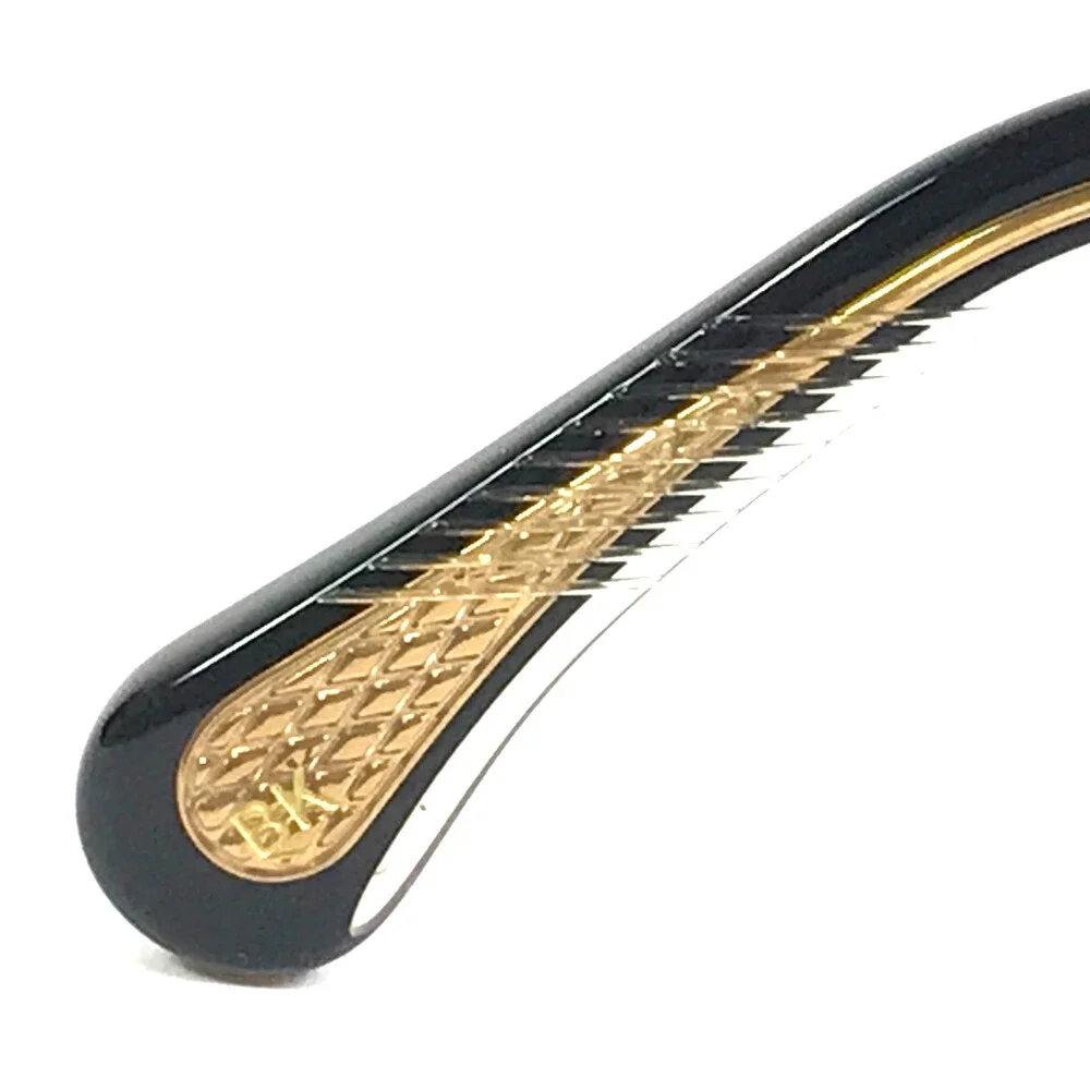 Alfred Kerbs Eyeglasses Frames AURORA BK Shiny Black Gold Round 54-19-142